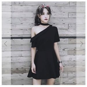 Black Dress with Choker